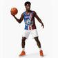 Cape Verde Christmas Basketball Jersey Festive Pattern Christmas Tree and National Emblem Motif - African Pride
