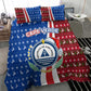 Cape Verde Christmas Bedding Set Festive Pattern Christmas Tree and National Emblem Motif - African Pride