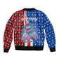 Cape Verde Christmas Bomber Jacket Festive Pattern Christmas Tree and National Emblem Motif - African Pride