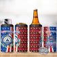 Cape Verde Christmas 4 in 1 Can Cooler Tumbler Festive Pattern Christmas Tree and National Emblem Motif - African Pride