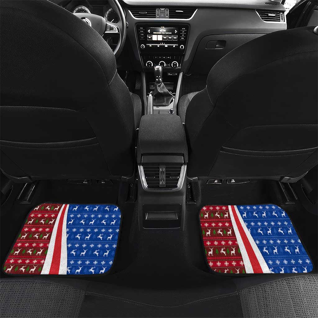 Cape Verde Christmas Car Mats Festive Pattern Christmas Tree and National Emblem Motif - African Pride