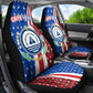 Cape Verde Christmas Car Seat Cover Festive Pattern Christmas Tree and National Emblem Motif - African Pride