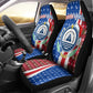 Cape Verde Christmas Car Seat Cover Festive Pattern Christmas Tree and National Emblem Motif - African Pride