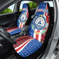 Cape Verde Christmas Car Seat Cover Festive Pattern Christmas Tree and National Emblem Motif - African Pride