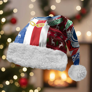 Cape Verde Christmas Santa Hat Festive Pattern Christmas Tree and National Emblem Motif - African Pride