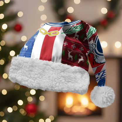 Cape Verde Christmas Santa Hat Festive Pattern Christmas Tree and National Emblem Motif - African Pride