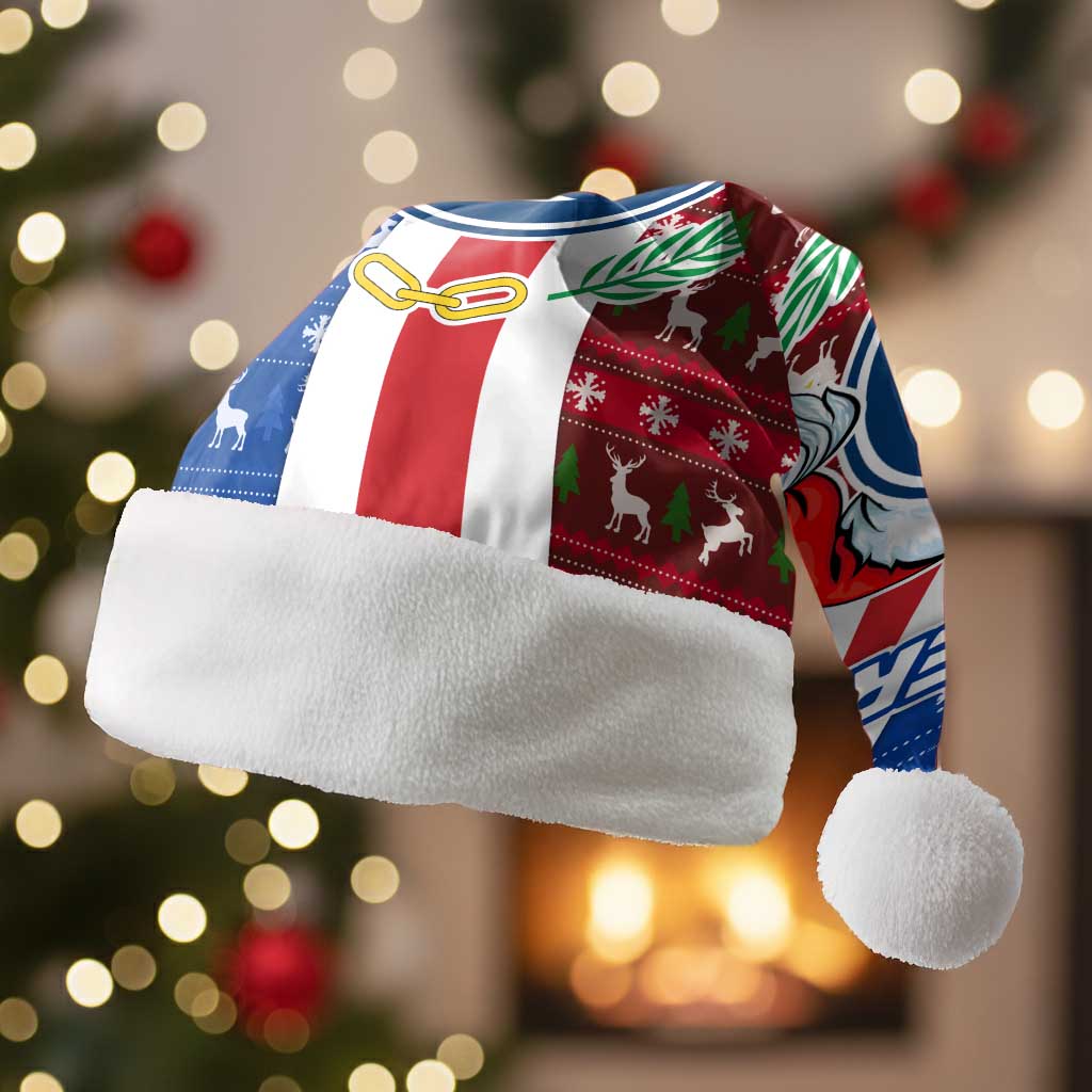 Cape Verde Christmas Santa Hat Festive Pattern Christmas Tree and National Emblem Motif - African Pride