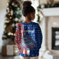 Cape Verde Christmas Kid Ugly Christmas Sweater Festive Pattern Christmas Tree and National Emblem Motif - African Pride