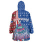 Cape Verde Christmas Kid Wearable Blanket Hoodie Festive Pattern Christmas Tree and National Emblem Motif - African Pride
