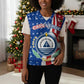 Cape Verde Christmas Knitted V-Neck Vest Festive Pattern Christmas Tree and National Emblem Motif - African Pride