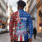 Cape Verde Christmas Long Sleeve Button Shirt Festive Pattern Christmas Tree and National Emblem Motif - African Pride