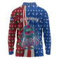 Cape Verde Christmas Long Sleeve Polo Shirt Festive Pattern Christmas Tree and National Emblem Motif - African Pride