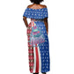 Cape Verde Christmas Off Shoulder Maxi Dress Festive Pattern Christmas Tree and National Emblem Motif - African Pride