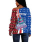 Cape Verde Christmas Off Shoulder Sweater Festive Pattern Christmas Tree and National Emblem Motif - African Pride