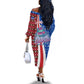 Cape Verde Christmas Off The Shoulder Long Sleeve Dress Festive Pattern Christmas Tree and National Emblem Motif - African Pride