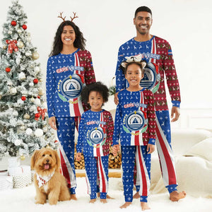 Cape Verde Christmas Pajama Set Festive Pattern Christmas Tree and National Emblem Motif - African Pride