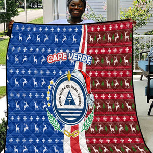 Cape Verde Christmas Quilt Festive Pattern Christmas Tree and National Emblem Motif - African Pride