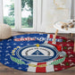 Cape Verde Christmas Round Carpet Festive Pattern Christmas Tree and National Emblem Motif - African Pride