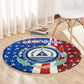 Cape Verde Christmas Round Carpet Festive Pattern Christmas Tree and National Emblem Motif - African Pride