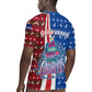 Cape Verde Christmas Rugby Jersey Festive Pattern Christmas Tree and National Emblem Motif - African Pride
