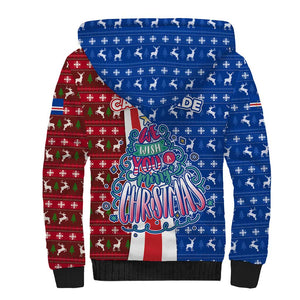 Cape Verde Christmas Sherpa Hoodie Festive Pattern Christmas Tree and National Emblem Motif - African Pride