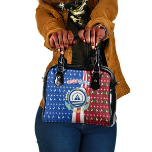 Cape Verde Christmas Shoulder Handbag Festive Pattern Christmas Tree and National Emblem Motif - African Pride