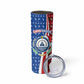 Cape Verde Christmas Skinny Tumbler Festive Pattern Christmas Tree and National Emblem Motif - African Pride
