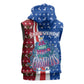 Cape Verde Christmas Sleeveless Hoodie Festive Pattern Christmas Tree and National Emblem Motif - African Pride