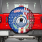 Cape Verde Christmas Spare Tire Cover Festive Pattern Christmas Tree and National Emblem Motif - African Pride