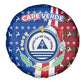 Cape Verde Christmas Spare Tire Cover Festive Pattern Christmas Tree and National Emblem Motif - African Pride