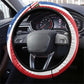 Cape Verde Christmas Steering Wheel Cover Festive Pattern Christmas Tree and National Emblem Motif - African Pride