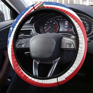 Cape Verde Christmas Steering Wheel Cover Festive Pattern Christmas Tree and National Emblem Motif - African Pride