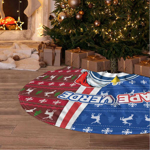 Cape Verde Christmas Tree Skirt Festive Pattern Christmas Tree and National Emblem Motif - African Pride