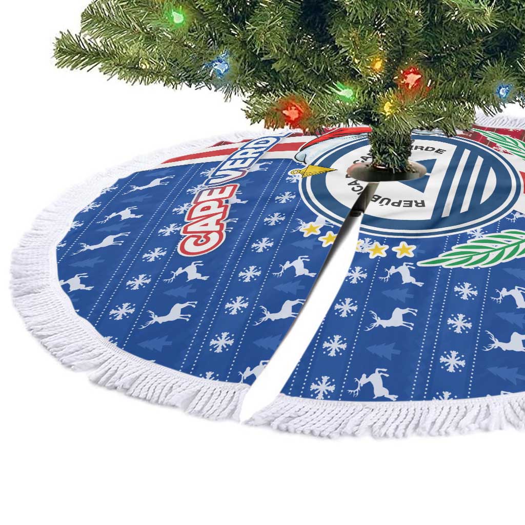 Cape Verde Christmas Tree Skirt Festive Pattern Christmas Tree and National Emblem Motif - African Pride