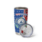 Cape Verde Christmas Tumbler Cup Festive Pattern Christmas Tree and National Emblem Motif - African Pride