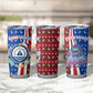 Cape Verde Christmas Tumbler Cup Festive Pattern Christmas Tree and National Emblem Motif - African Pride