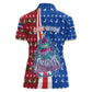 Cape Verde Christmas Women Polo Shirt Festive Pattern Christmas Tree and National Emblem Motif - African Pride