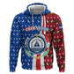 Cape Verde Christmas Zip Hoodie Festive Pattern Christmas Tree and National Emblem Motif - African Pride