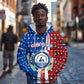 Cape Verde Christmas Zip Hoodie Festive Pattern Christmas Tree and National Emblem Motif - African Pride