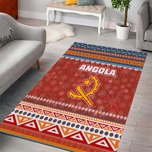 Angola Christmas Area Rug Snowflake Pattern Tribal Santa Claus Motif - African Pride