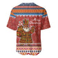 Angola Christmas Baseball Jersey Snowflake Pattern Tribal Santa Claus Motif - African Pride