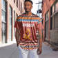 Angola Christmas Baseball Jersey Snowflake Pattern Tribal Santa Claus Motif - African Pride