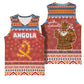 Angola Christmas Basketball Jersey Snowflake Pattern Tribal Santa Claus Motif - African Pride