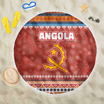 Angola Christmas Beach Blanket Snowflake Pattern Tribal Santa Claus Motif - African Pride