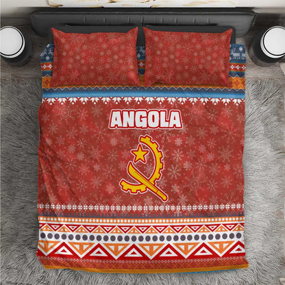 Angola Christmas Bedding Set Snowflake Pattern Tribal Santa Claus Motif - African Pride