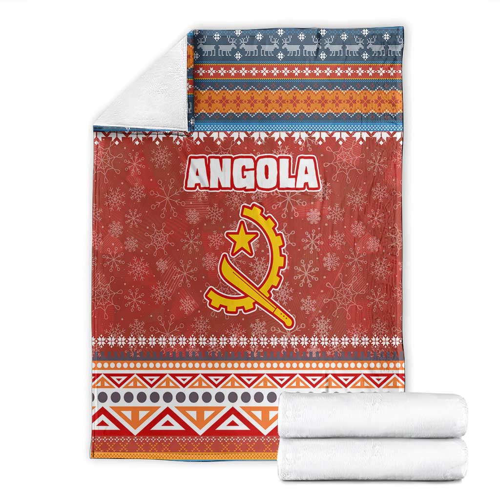 Angola Christmas Blanket Snowflake Pattern Tribal Santa Claus Motif - African Pride