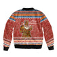 Angola Christmas Bomber Jacket Snowflake Pattern Tribal Santa Claus Motif - African Pride