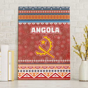 Angola Christmas Canvas Wall Art Snowflake Pattern Tribal Santa Claus Motif - African Pride
