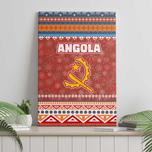 Angola Christmas Canvas Wall Art Snowflake Pattern Tribal Santa Claus Motif - African Pride