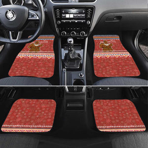 Angola Christmas Car Mats Snowflake Pattern Tribal Santa Claus Motif - African Pride